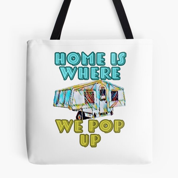 Item preview, Home is Where we Pop Up Blue and Yellow Trailer Tent designed and sold by BeccaAelishe.