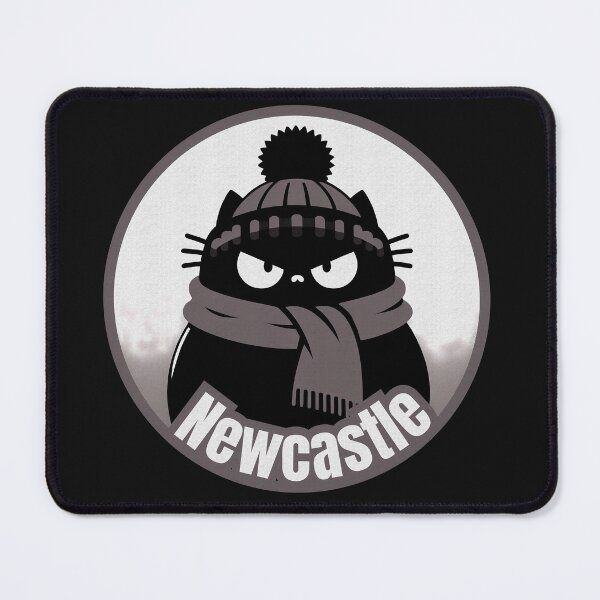 Item preview, Cute Black Cat | Grey Hat and Scarf | Newcastle | Circular Art designed and sold by GALUMARKET.
