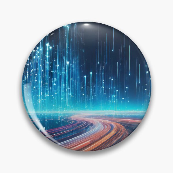 Artikelvorschau, Eine futuristische digitale Landschaft mit lebendigen Lichtspuren, die zu einem beleuchteten Horizont zusammenlaufen entworfen und verkauft von homydesign.