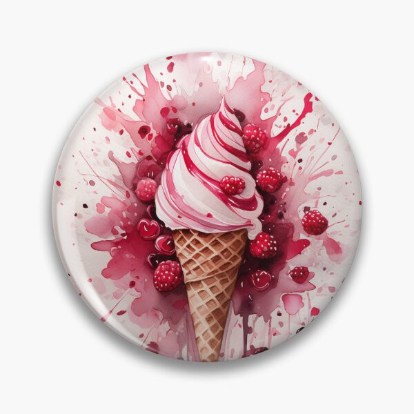 Item preview, A vibrant ice cream cone amidst an explosion of red and pink splashes, suggesting a dynamic, flavorful experience designed and sold by homydesign.
