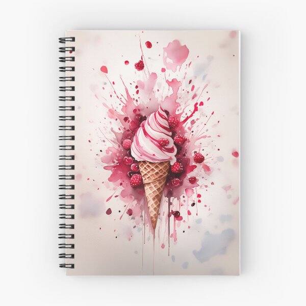 Item preview, A vibrant ice cream cone amidst an explosion of red and pink splashes, suggesting a dynamic, flavorful experience designed and sold by homydesign.