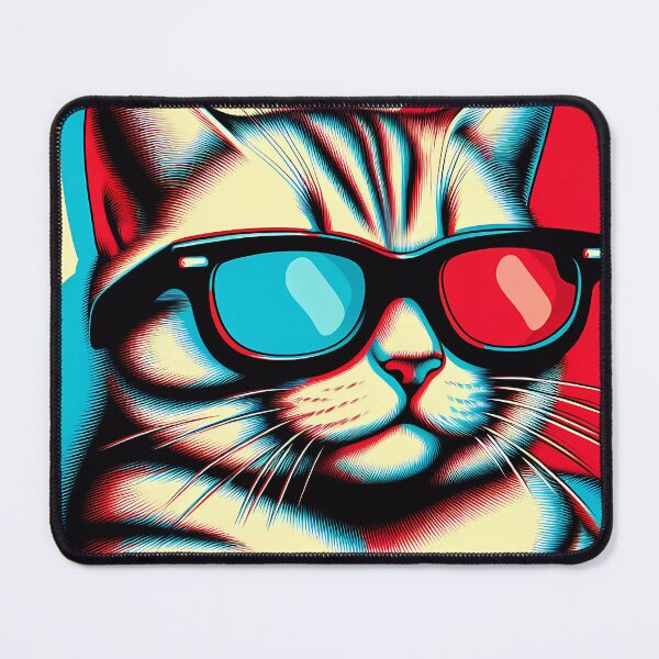 Item preview, Cool Cat with 3D Glasses in Pop Art Style designed and sold by Vitalka-uk.