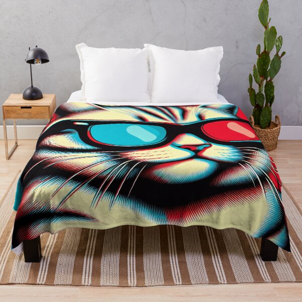 Item preview, Cool Cat with 3D Glasses in Pop Art Style designed and sold by Vitalka-uk.