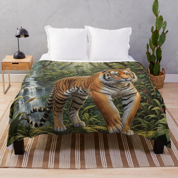 Item preview, Tiger's Enchanting Journey: Paradise Oasis With Waterfall designed and sold by EnchantedVista.