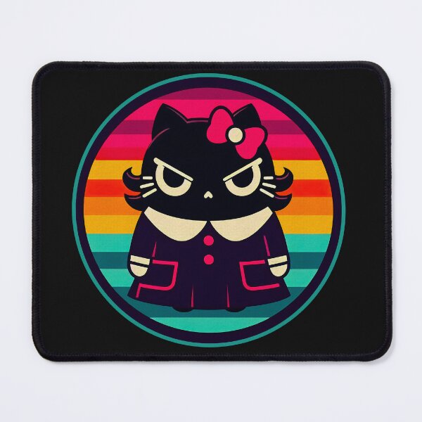 Item preview, Cute and Playful Black Cat | Red Dress and Bow | Colorful Circular Art designed and sold by GALUMARKET.