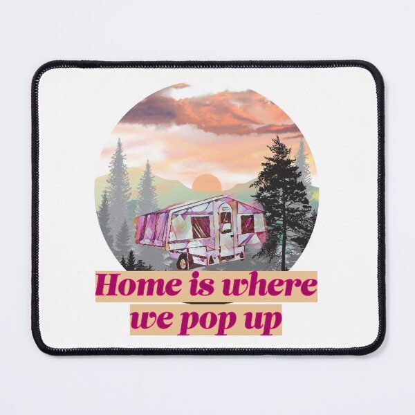 Item preview, Home is Where We Pop Up Sunset Pink and Purple Trailer Tent designed and sold by BeccaAelishe.