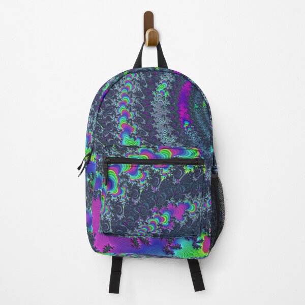 Item preview, Mandelbrot 59 - Vibrant, segmented rainbow fractal spiral tunnel receding into background designed and sold by Draeger0.