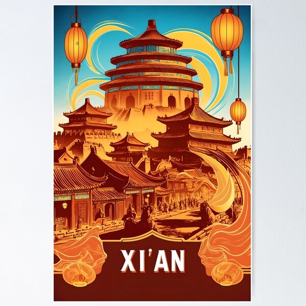 Item preview, Xi'an China Vintage Travel Tourism  designed and sold by TravelersGems.