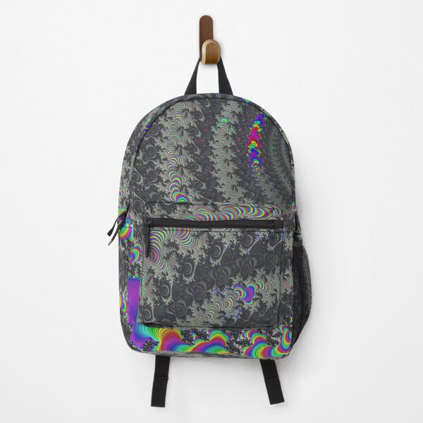 Item preview, Mandelbrot 60 - Vibrant, striped rainbow fractal spiral tunnel receding into background designed and sold by Draeger0.
