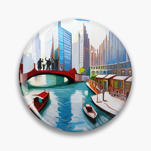 Item preview, Chicago River Colorful Graphic designed and sold by VediSito.