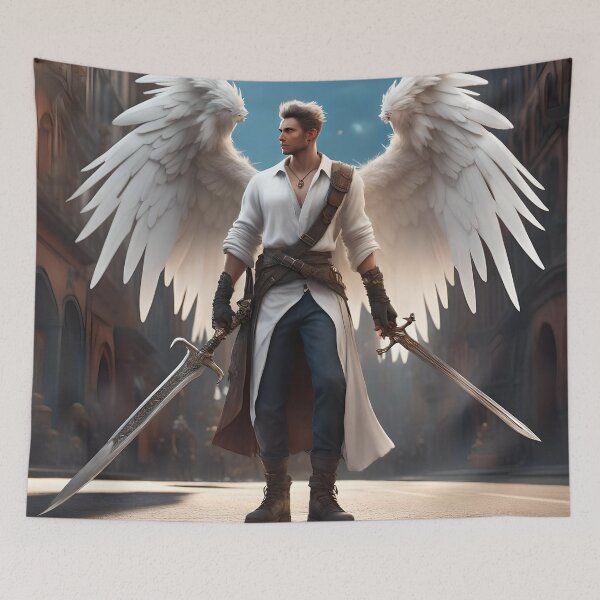 Item preview, Guardian Angel, AI-Generated High-Quality Artwork, Christian Artwork, Angel Warrior, Angel of Protection, Fantasy Art designed and sold by kelseypryor11.