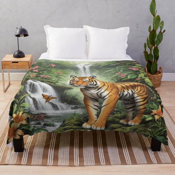 Item preview, Enchanted Tiger: Journey Through The Tropical Waterfall Haven designed and sold by EnchantedVista.