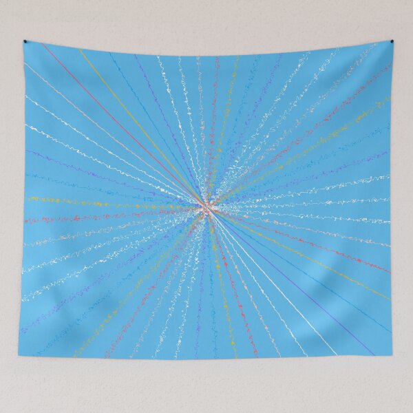 Item preview, Colorful Ripple Sun Rays Burst Sky Blue designed and sold by EvergreenMotifs.