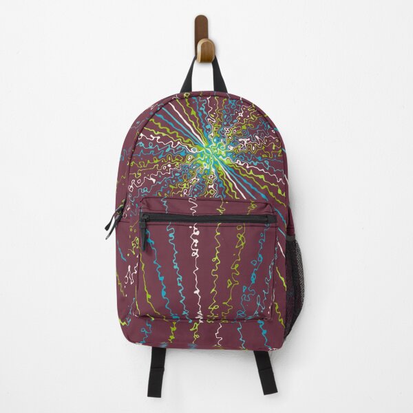 Item preview, Colorful Ripple Sun Rays Burst Burgundy designed and sold by EvergreenMotifs.