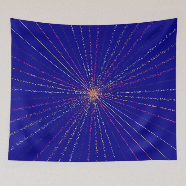 Item preview, Colorful Ripple Sun Rays Burst Blue designed and sold by EvergreenMotifs.