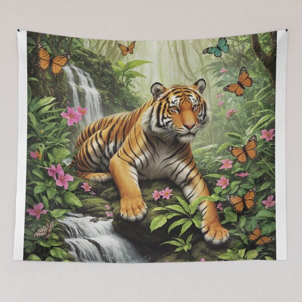 Item preview, Majestic Wild Tiger Jungle Oasis designed and sold by EnchantedVista.