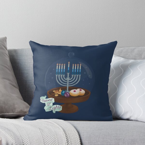 Item preview, Hanukkah Festival of Lights Cloche with a Menorah, Dreidel, and Sufganiyot designed and sold by FanTV.