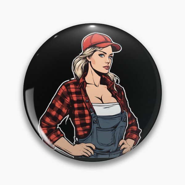 Item preview, Woman Lumberjack in Plaid Shirt Strong Woman designed and sold by Aquillashop.