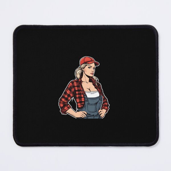 Item preview, Woman Lumberjack in Plaid Shirt Strong Woman designed and sold by Aquillashop.