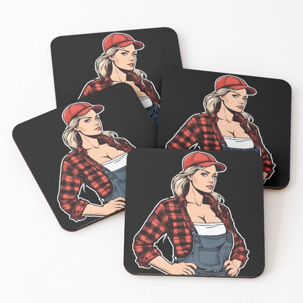 Item preview, Woman Lumberjack in Plaid Shirt Strong Woman designed and sold by Aquillashop.