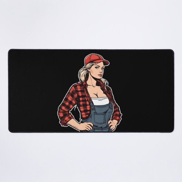 Item preview, Woman Lumberjack in Plaid Shirt Strong Woman designed and sold by Aquillashop.