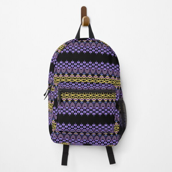 Item preview, Geometric pattern, bright colors, black background, fabric pattern designed and sold by ThawanTarnnoy.