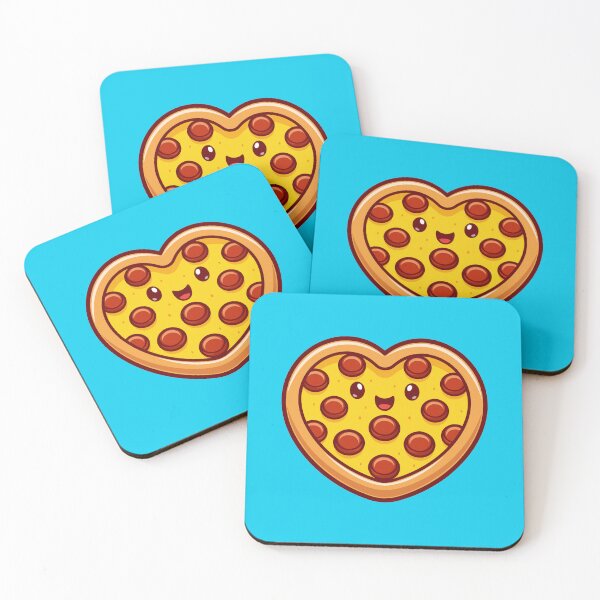 Item preview, "Cute Love Heart Pizza: Cartoon Vector Icon Illustration" designed and sold by hjian8219.