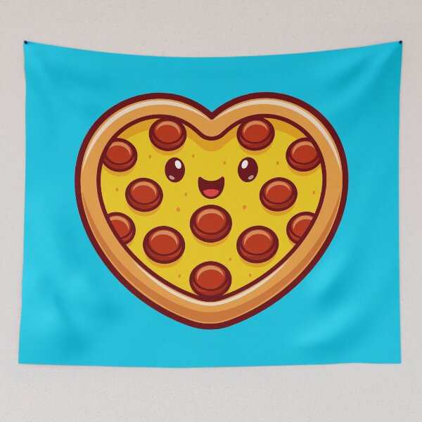 Item preview, "Cute Love Heart Pizza: Cartoon Vector Icon Illustration" designed and sold by hjian8219.