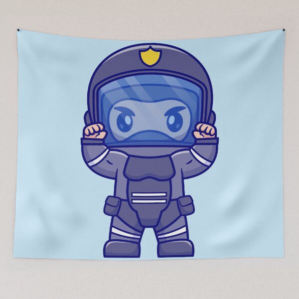 Item preview, "Cute Police Soldier: Cartoon Vector Icon Illustration" designed and sold by hjian8219.