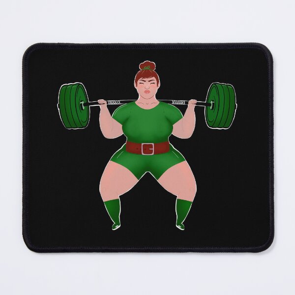 Item preview, Strong Women Powerlifting gym girl in Green designed and sold by SusanaDesigns.