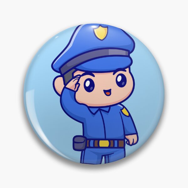 Item preview, "Cute Police Respect: Cartoon Vector Icon Illustration" designed and sold by hjian8219.