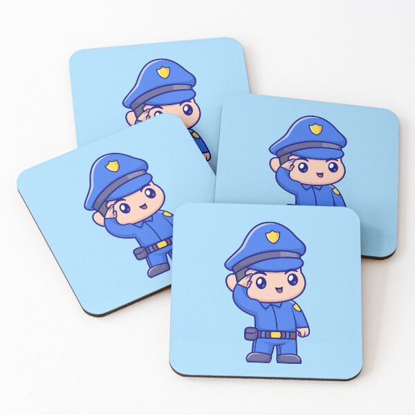 Item preview, "Cute Police Respect: Cartoon Vector Icon Illustration" designed and sold by hjian8219.