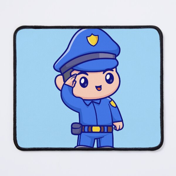 Item preview, "Cute Police Respect: Cartoon Vector Icon Illustration" designed and sold by hjian8219.