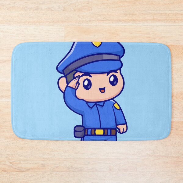 Item preview, "Cute Police Respect: Cartoon Vector Icon Illustration" designed and sold by hjian8219.