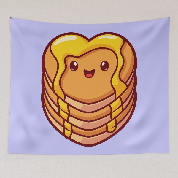 Item preview, "Cute Pancake Love: Heart-Shaped Cartoon Vector Icon Illustration" designed and sold by hjian8219.