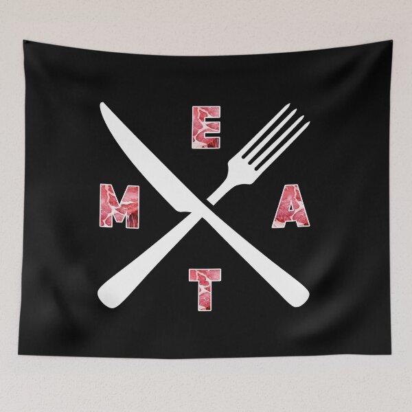 Item preview, Crossed Cutlery with Meat designed and sold by CarnivoreFriend.