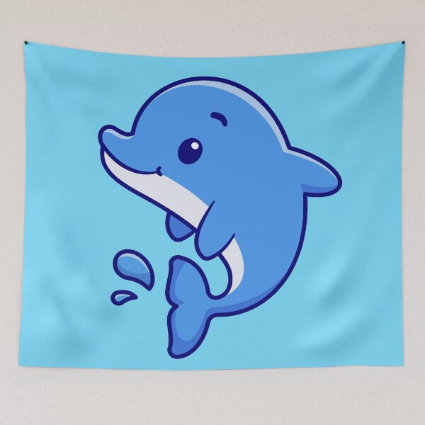 Item preview, Cute Dolphin Swimming: Cartoon Vector Icon Illustration" designed and sold by hjian8219.