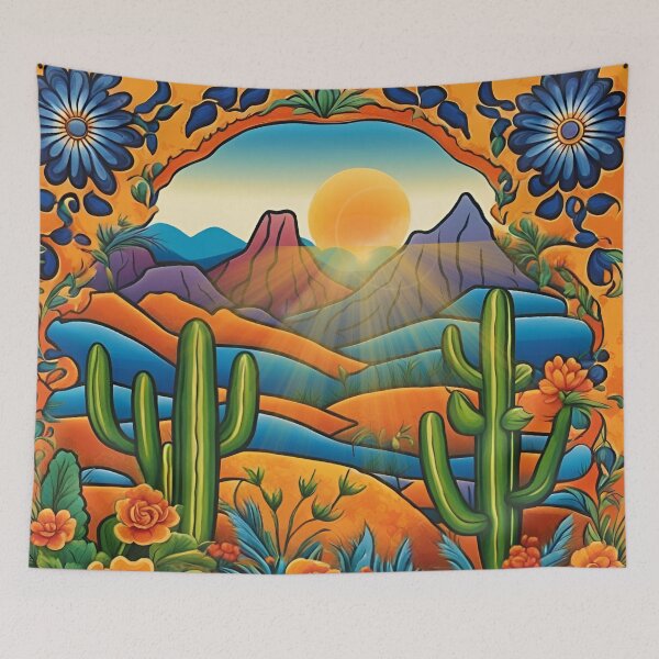Item preview, Mexican Talavera landscape designed and sold by Kiraguapa.