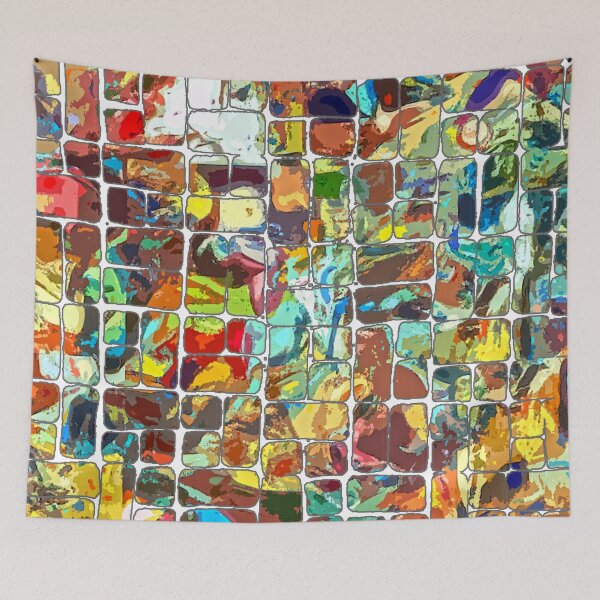 Item preview, Multicolor Mosaic Brick Squares Art designed and sold by GAP90.