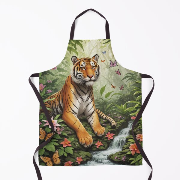 Item preview, Tiger Haven: Monarch Butterflies In Tiger Jungle Paradise Oasis designed and sold by EnchantedVista.