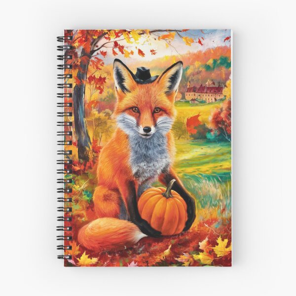 Item preview, Fox Portrait. Autumn season, fall fox, pumpkin, vintage fox, fox painting, Edgar Degas style designed and sold by FoxVibes.