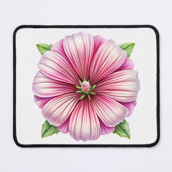 Item preview, Delicate pink mallow flower watercolor designed and sold by ElegantOutlines.