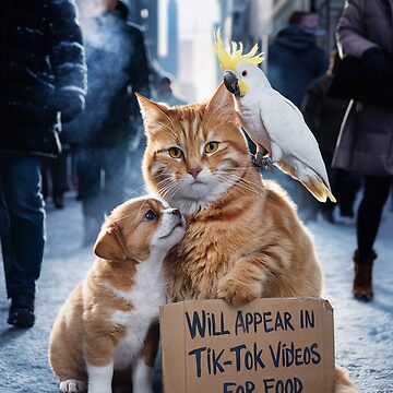 Artwork thumbnail, Cat, Dog & Bird Funny Meme by webtrekker