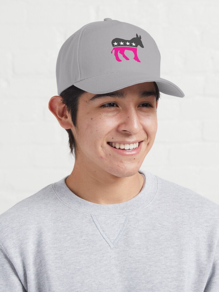 Thumbnail 3 of 7, Cap, vote democrat donkey election pink designed and sold by gossiprag.