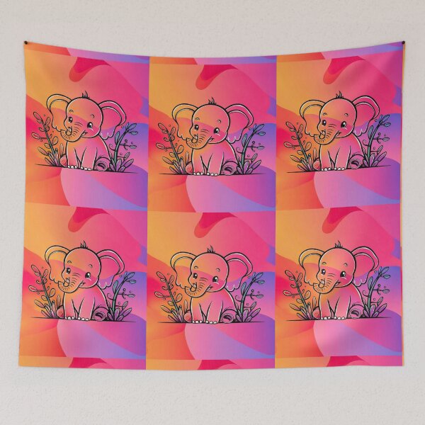 Item preview, Cute Elephant. Little elephant, colorful elephant, elephant drawing designed and sold by ElephantVibes.