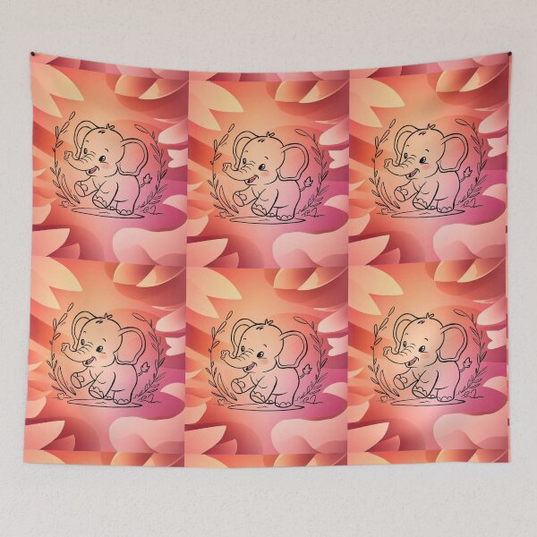 Item preview, Cute Elephant. Little elephant, colorful elephant, elephant drawing designed and sold by ElephantVibes.