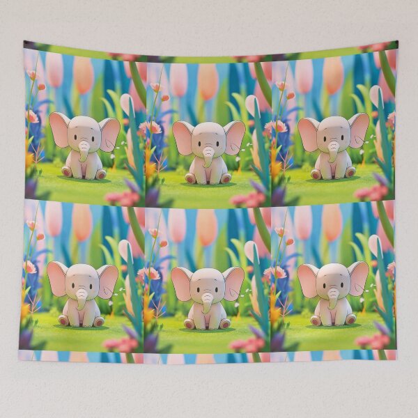 Item preview, Cute Elephant. Little elephant, colorful elephant, elephant drawing designed and sold by ElephantVibes.