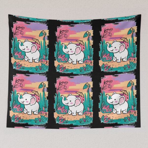 Item preview, Cute Elephant. Little elephant, colorful elephant, elephant drawing designed and sold by ElephantVibes.