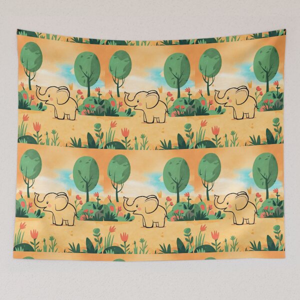 Item preview, Cute Elephant. Little elephant, colorful elephant, elephant drawing designed and sold by ElephantVibes.
