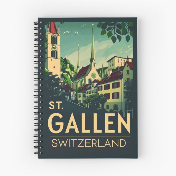 Artikelvorschau, Eine Vintage-Reiseillustration von St. Gallen - Schweiz entworfen und verkauft von GoodOldVintage.
